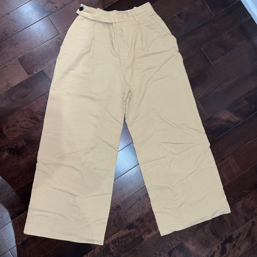 Tan Wide-Leg Trousers